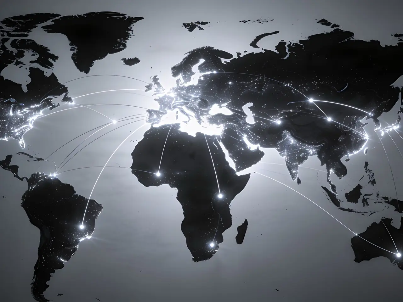 アライアンスのネットワークに灯る世界地図